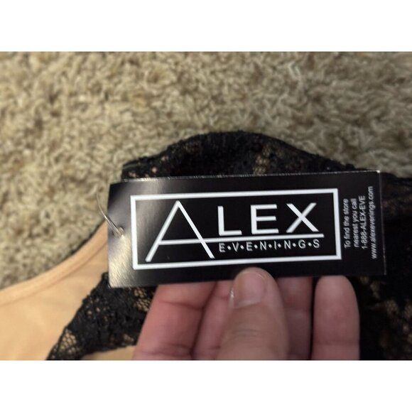 NWT ALEX EVENINGS Black Lace Shift Dress Jacket Set Formal Wedding Cocktail 14 - Picture 16 of 16